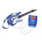 Detská rocková elektrická gitara na batérie + zosilňovač a mikrofón Blue