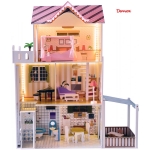 Derrson XXL drevený domček pre bábiky Palm Beach LED