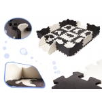 KIK Kontrastné penové puzzle 30 x 30 cm 25 ks čierna krémová