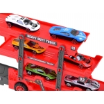 iMex Toys Vystreľovací ťahač červený + 6 autíčok