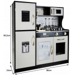 Derrson XL kuchynka drevená bielo-čierna 80x81x24cm