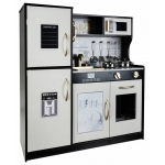 Derrson XL kuchynka drevená bielo-čierna 80x81x24cm