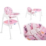 iMex Toys jedálenská stolička STAR 3v1 ružová