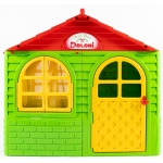 Doloni detský záhradný domček zeleno-červený malý