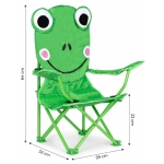 ModernHome Detská skladacia stolička turistická stolička s taškou Frog