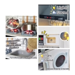 Derrson drevená kuchynka XXL interaktívna ružová s práčkou a chladničkou