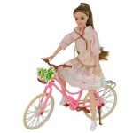 iMex Toys bábika Emily na bicykli