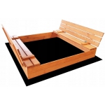 Derrson Pieskovisko drevené s krytom/lavičkami veľké predvŕtané impregnované 140x140cm